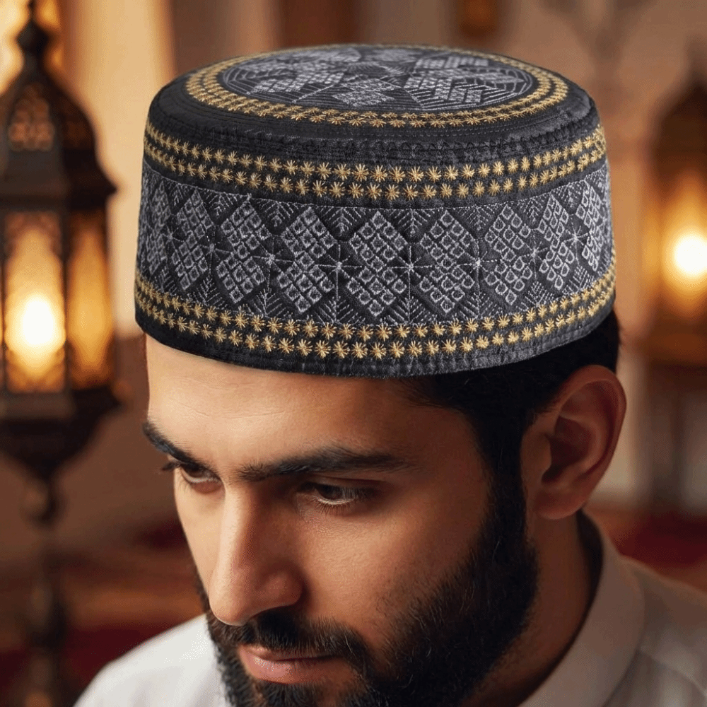 Ethnic Fashion Men - Chapéu Islâmico de Estilo Étnico, Respirável