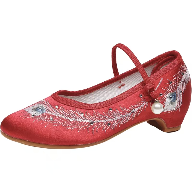Ethnic Fabric - Sapatos Femininos Novos de Salto Baixo