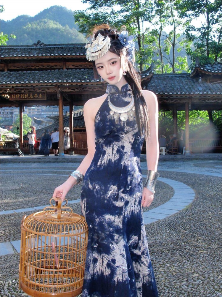 Ethnic Dress Fashion Show - Novo vestido batik, roupa feminina estilosa,