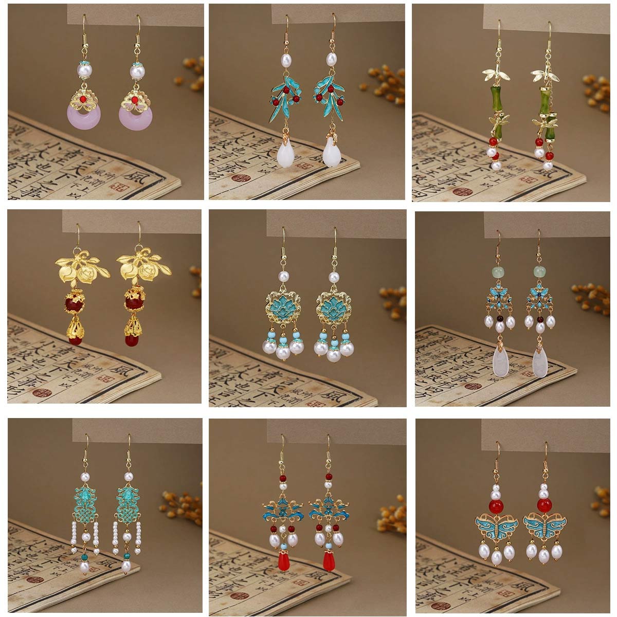 Ethnic Chic Fashion - 6 pares nova moda mulher brincos