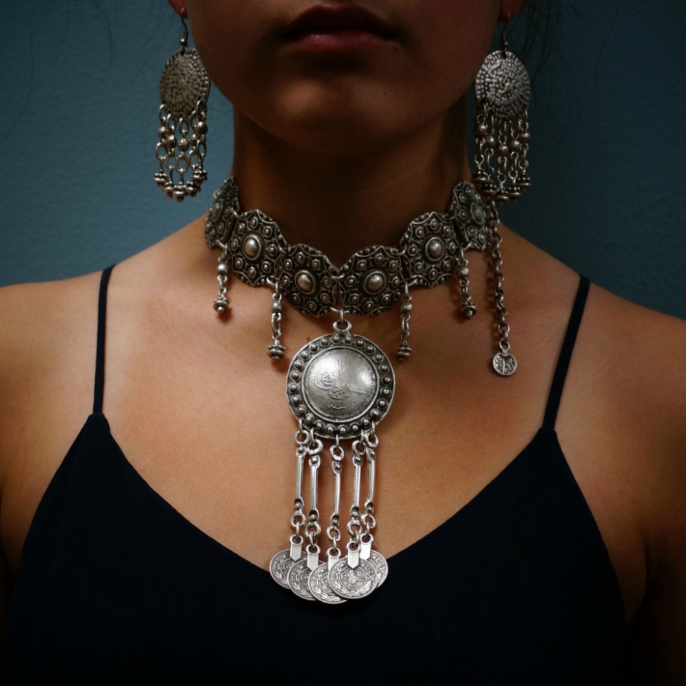 Ethnic Fashion Co In - Étnico cigano vintage moeda de metal
