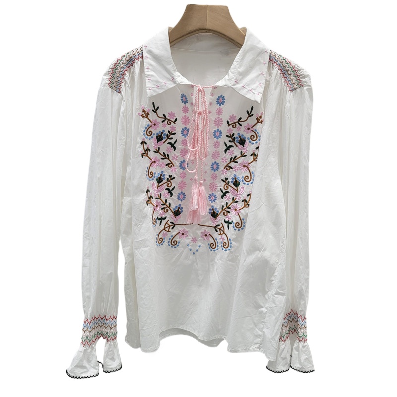 Ethnic Chic Fashion - Blusa Branca Estilo Francês - Nova