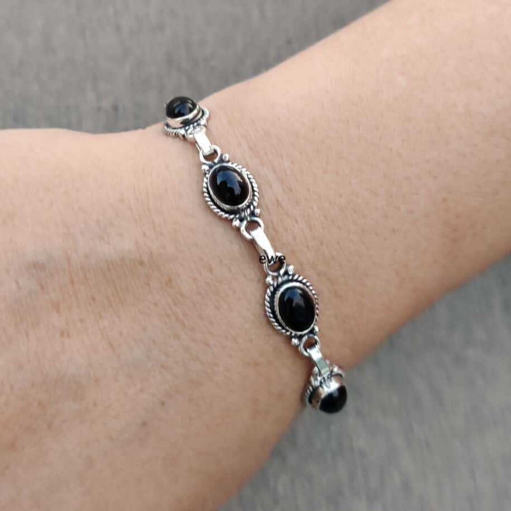 Ethnic Fashion Wear For Women - Pulseiras Ajustáveis de Pedra Oval em