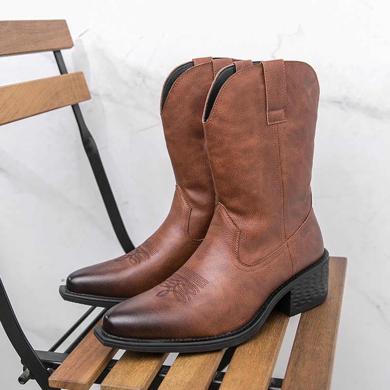 Ethnic Fashion Men - Botas Masculinas Clássicas com Bordado Estilo