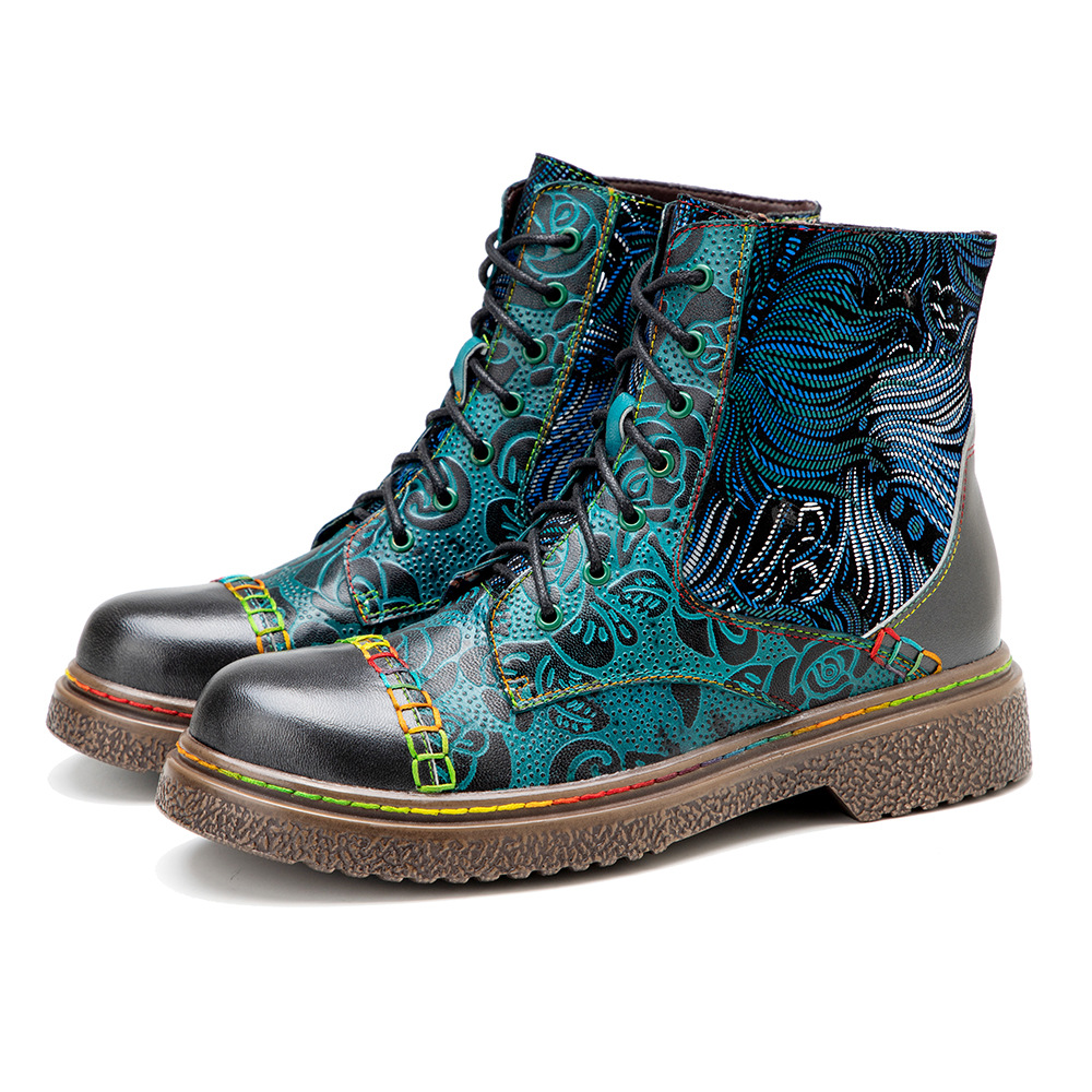 Ethnic Fabric - Socofy raffan inverno tornozelo senhoras designer