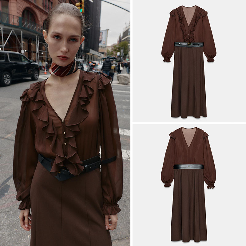 Vestido Midi Elegante com Deco - Ethnic Fashion Wear For Women avaliação e preço