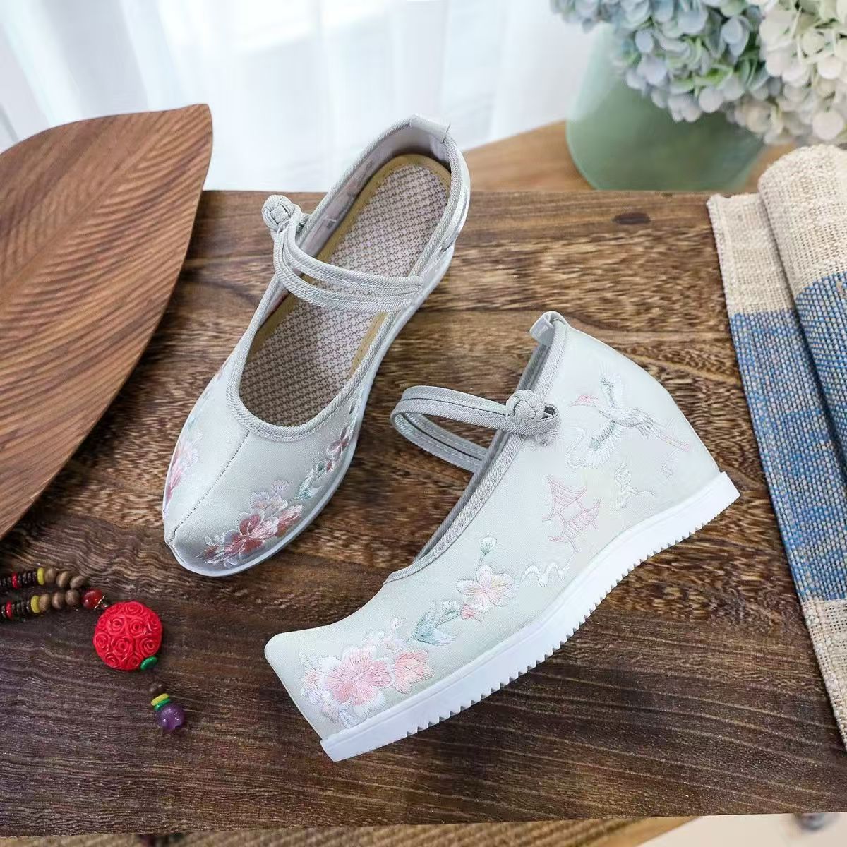 Mulheres aumentadas sapatos bo - Ethnic Fabric avaliação e preço