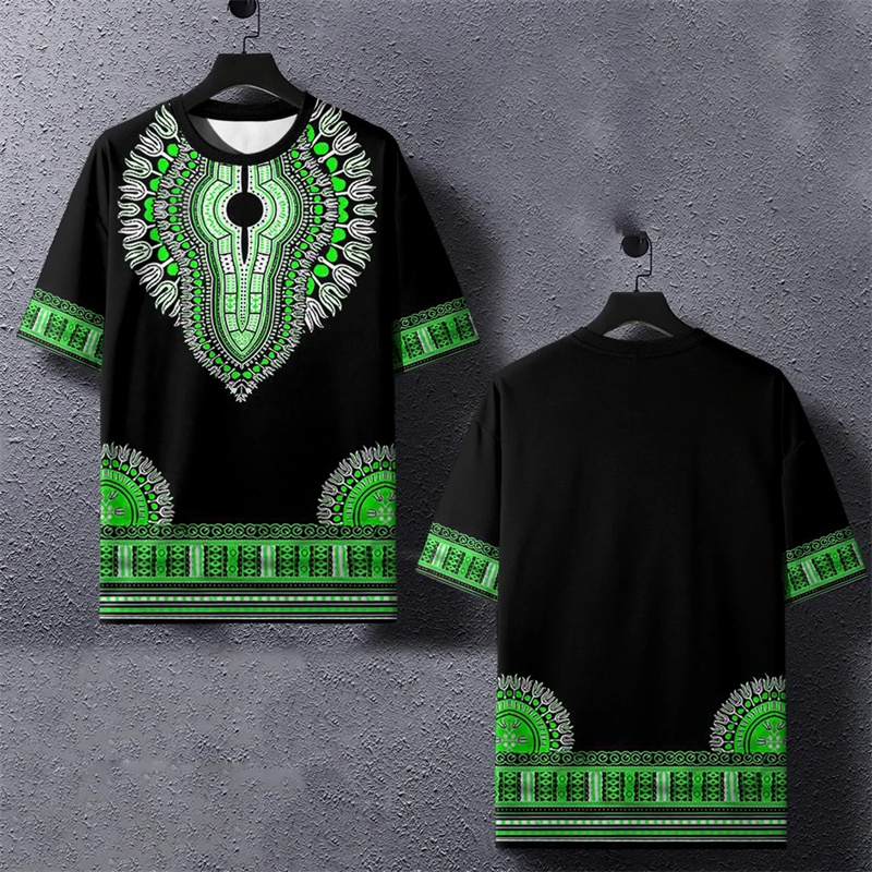 Harajuku masculino impresso em - Dashiki Shirt Men avaliação e preço