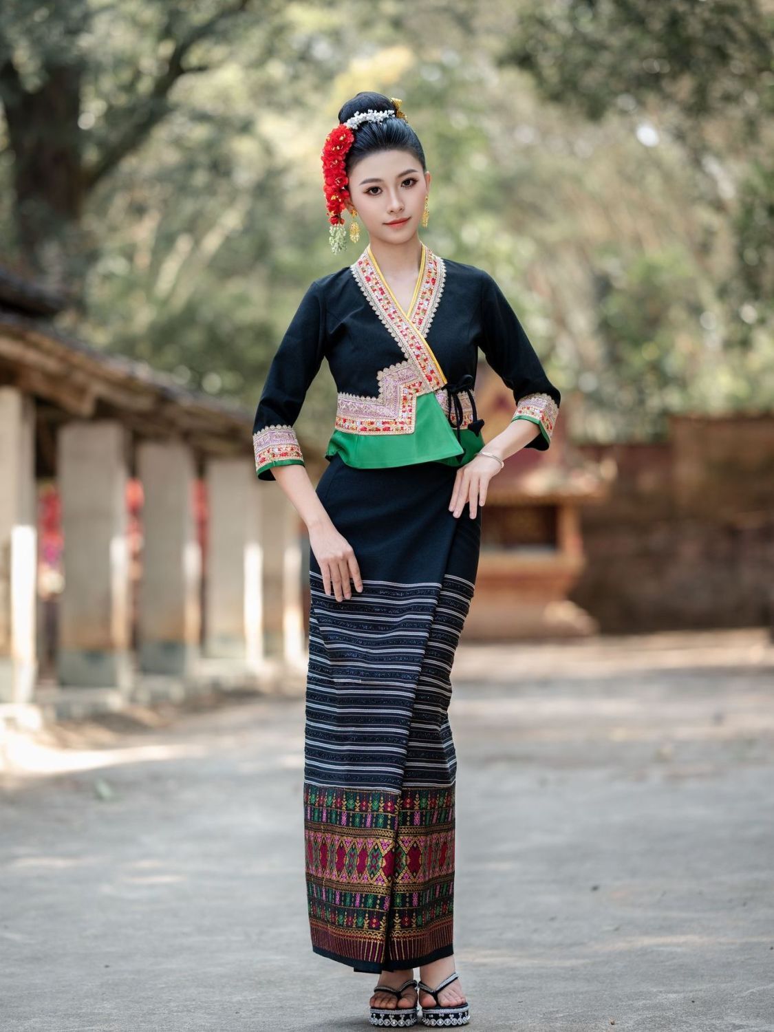 2 pçs tailândia myanmar femini - Ethnic Style Dresses avaliação e preço