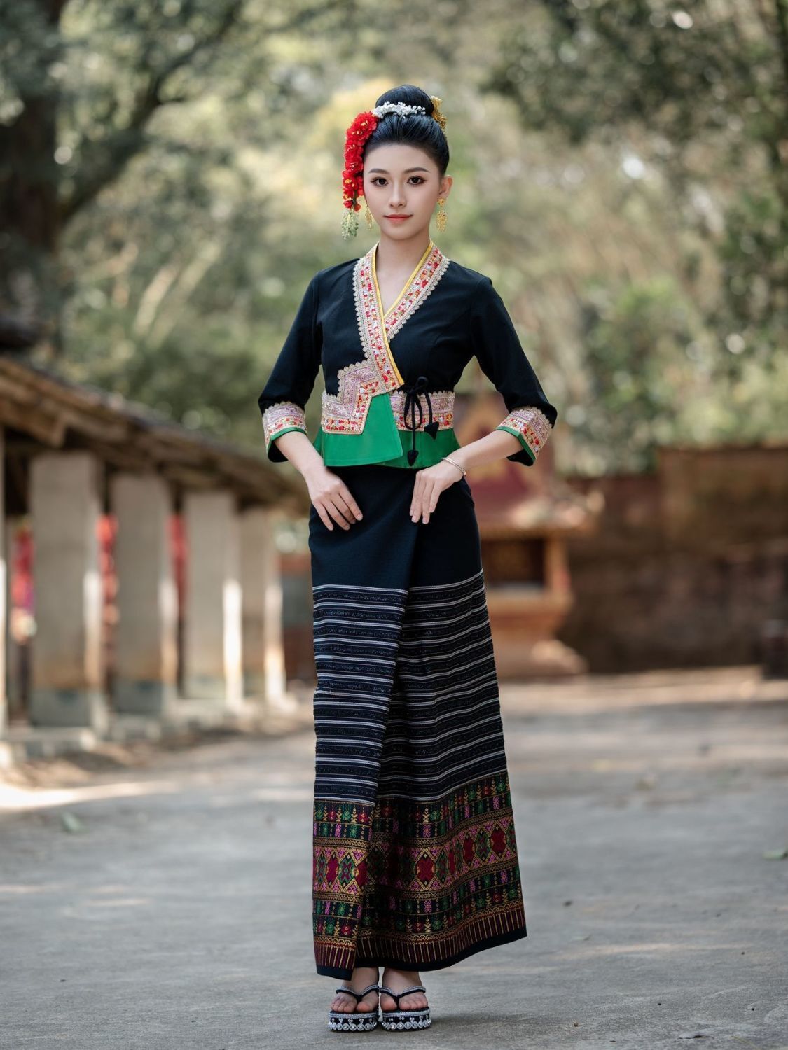 2 pçs tailândia myanmar femini - Ethnic Style Dresses avaliação e preço