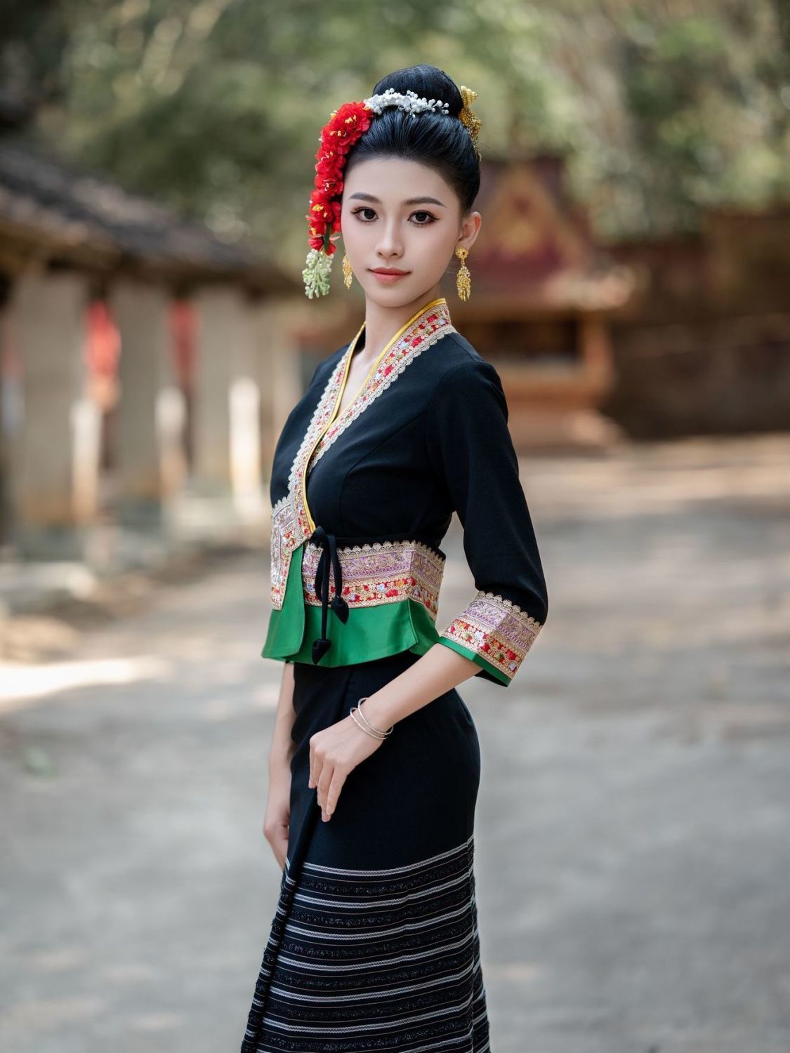2 pçs tailândia myanmar femini - Ethnic Style Dresses avaliação e preço